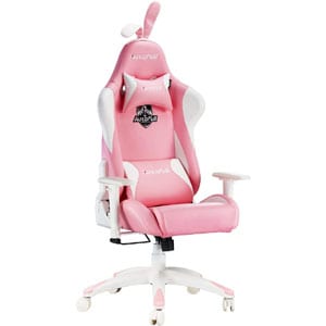 AutoFull Pink Gaming Chair with Rabbit Ears pink gaming chair for girls