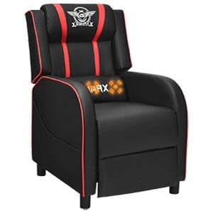 gymax recliner gaming chair with massage 