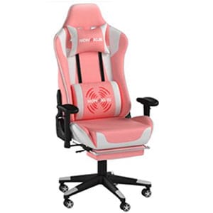 nokaxus Ergonomic Pink Gaming Chair with Massager pink chair for girls 