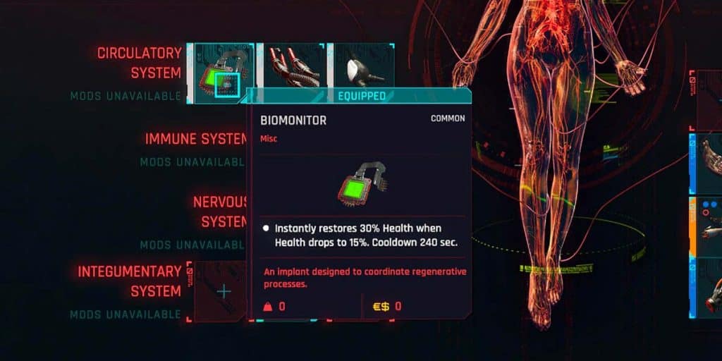 BioMonitor cyberpunk 2077 
