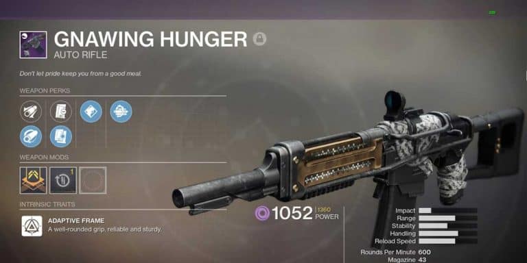How To Get Gnawing Hunger God Roll in Destiny 2