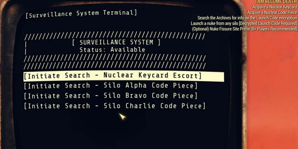 Where To Find Nuke Codes In Your Inventory In Fallout 76