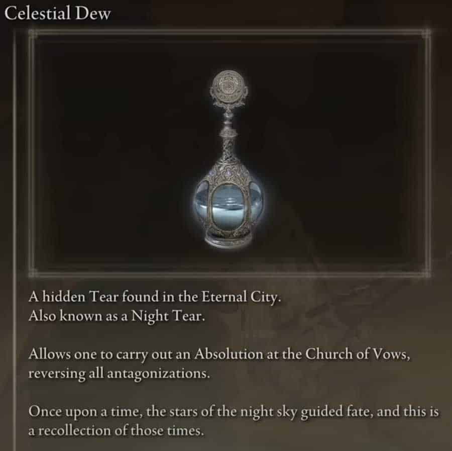 what does celestial dew do
